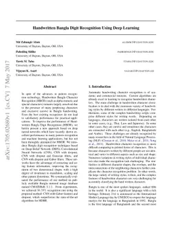 Handwritten Bangla Digit Recognition Using Deep Learning