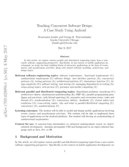 Teaching Concurrent Software Design: A Case Study Using Android