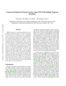 Multi Resolution LSTM For Long Term Prediction In Neural Activity Video