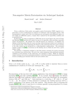 Non-negative Matrix Factorization via Archetypal Analysis