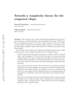 Towards a complexity theory for the congested clique