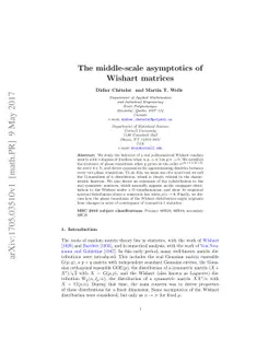 The middle-scale asymptotics of Wishart matrices
