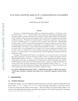 Low noise sensitivity analysis of Lq-minimization in oversampled systems