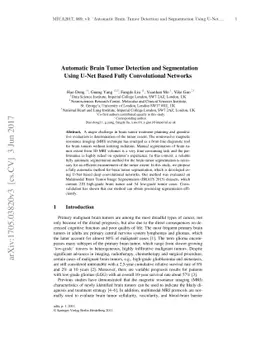 Automatic Brain Tumor Detection and Segmentation Using U-Net Based Fully
  Convolutional Networks