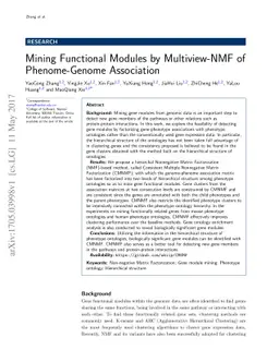 Mining Functional Modules by Multiview-NMF of Phenome-Genome Association