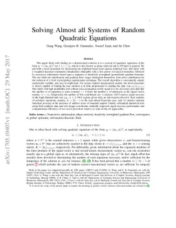 Solving Almost all Systems of Random Quadratic Equations