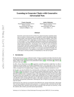 Learning to Generate Chairs with Generative Adversarial Nets
