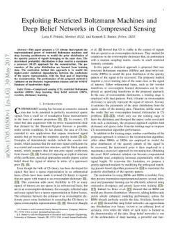Exploiting Restricted Boltzmann Machines and Deep Belief Networks in
  Compressed Sensing
