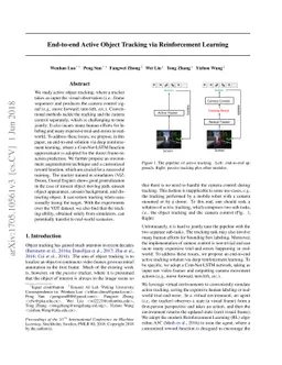 End-to-end Active Object Tracking via Reinforcement Learning