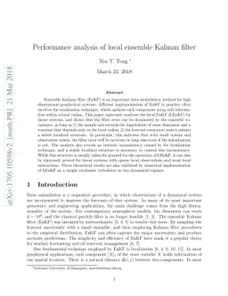 Performance analysis of local ensemble Kalman filter