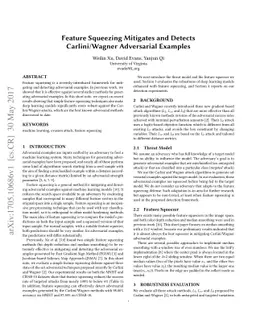 Feature Squeezing Mitigates and Detects Carlini/Wagner Adversarial
  Examples
