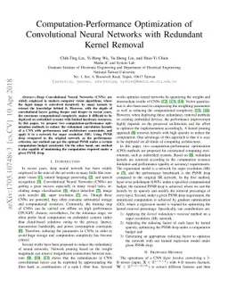 Computation-Performance Optimization of Convolutional Neural Networks
  with Redundant Kernel Removal