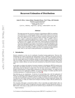 Recurrent Estimation of Distributions
