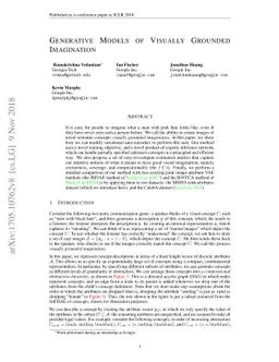 Generative Models of Visually Grounded Imagination