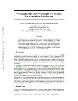 Working hard to know your neighbor's margins: Local descriptor learning
  loss