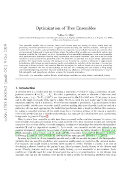 Optimization of Tree Ensembles