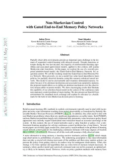 Non-Markovian Control with Gated End-to-End Memory Policy Networks
