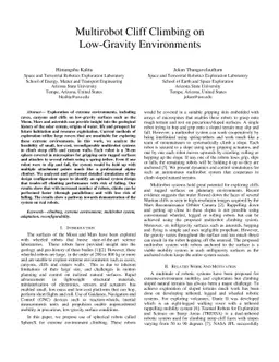 Multirobot Cliff Climbing on Low-Gravity Environments