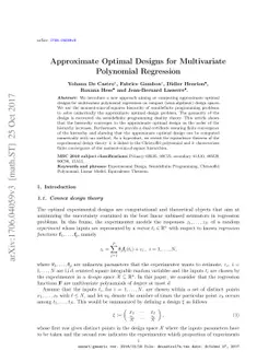 Approximate Optimal Designs for Multivariate Polynomial Regression