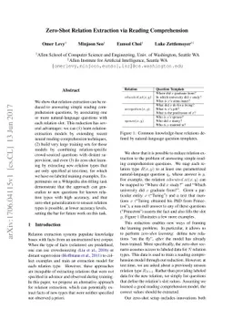 Zero-Shot Relation Extraction via Reading Comprehension