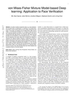 von Mises-Fisher Mixture Model-based Deep learning: Application to Face
  Verification