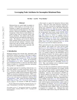 Leveraging Node Attributes for Incomplete Relational Data