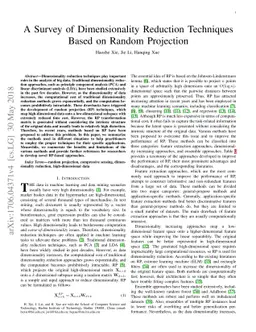 A survey of dimensionality reduction techniques based on random
  projection