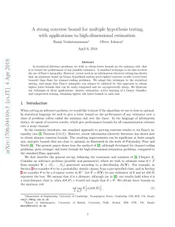 A strong converse bound for multiple hypothesis testing, with
  applications to high-dimensional estimation