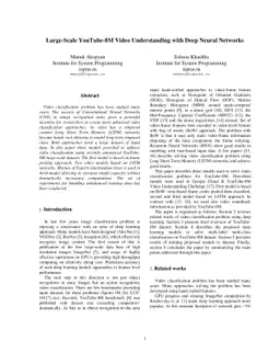 Large-Scale YouTube-8M Video Understanding with Deep Neural Networks