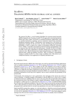 SEARNN: Training RNNs with Global-Local Losses