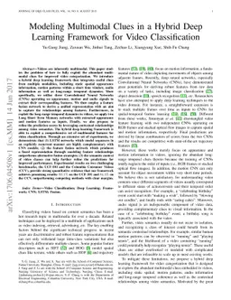 Modeling Multimodal Clues in a Hybrid Deep Learning Framework for Video
  Classification