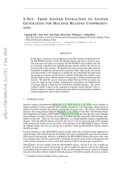S-Net: From Answer Extraction to Answer Generation for Machine Reading
  Comprehension