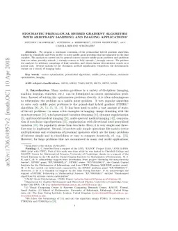 Stochastic Primal-Dual Hybrid Gradient Algorithm with Arbitrary Sampling
  and Imaging Applications