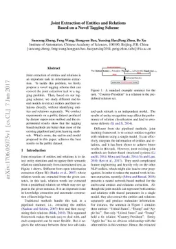 Joint Extraction of Entities and Relations Based on a Novel Tagging
  Scheme