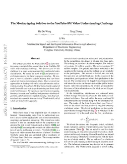 The Monkeytyping Solution to the YouTube-8M Video Understanding
  Challenge