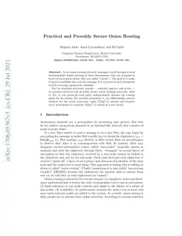 Practical and Provably Secure Onion Routing