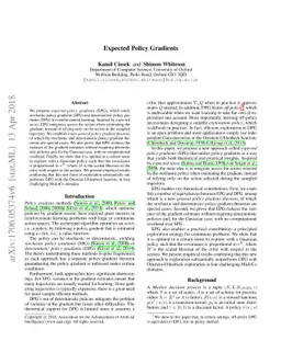 Expected Policy Gradients