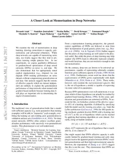 A Closer Look at Memorization in Deep Networks