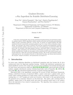 Gradient Diversity: a Key Ingredient for Scalable Distributed Learning