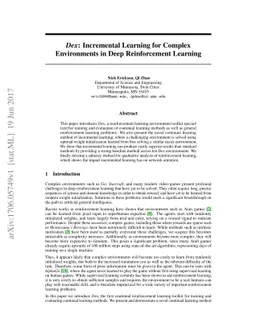 Dex: Incremental Learning for Complex Environments in Deep Reinforcement
  Learning