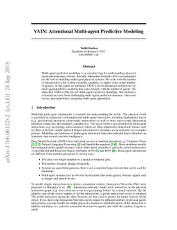 VAIN: Attentional Multi-agent Predictive Modeling