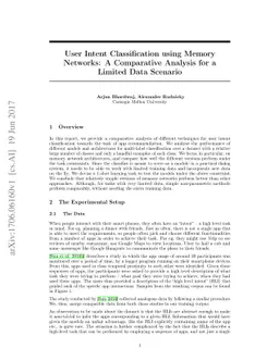 User Intent Classification using Memory Networks: A Comparative Analysis
  for a Limited Data Scenario