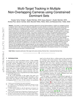 Multi-Target Tracking in Multiple Non-Overlapping Cameras using
  Constrained Dominant Sets