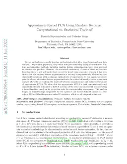 Approximate Kernel PCA Using Random Features: Computational vs.
  Statistical Trade-off