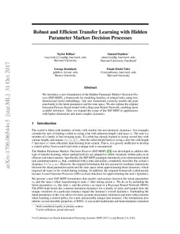 Robust and Efficient Transfer Learning with Hidden-Parameter Markov
  Decision Processes