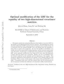 Optimal modification of the LRT for the equality of two high-dimensional
  covariance matrices