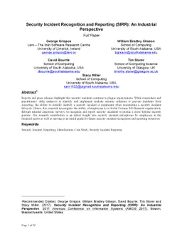 Security Incident Recognition and Reporting (SIRR): An Industrial
  Perspective