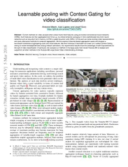 Learnable pooling with Context Gating for video classification