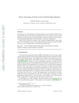 Exact Learning of Juntas from Membership Queries