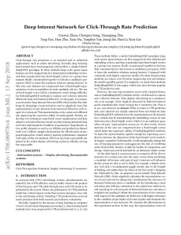 Deep Interest Network for Click-Through Rate Prediction